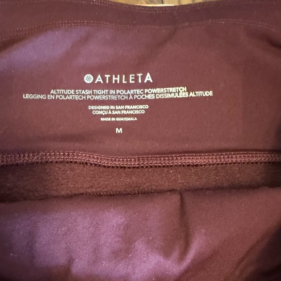 ATHLETA ALTITUDE TIGHT IN POLARTEC® POWER STRETCH® | women M | burgundy/maroon - Picture 5 of 5